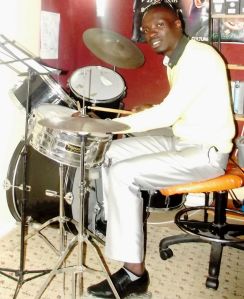 A student practising Drums